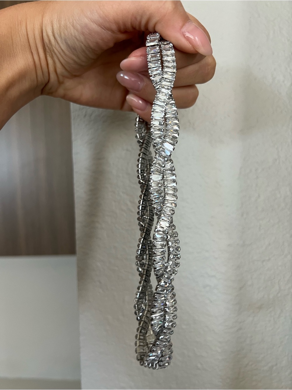 Nordstrom Silver-Tone Twisted Crystal Necklace